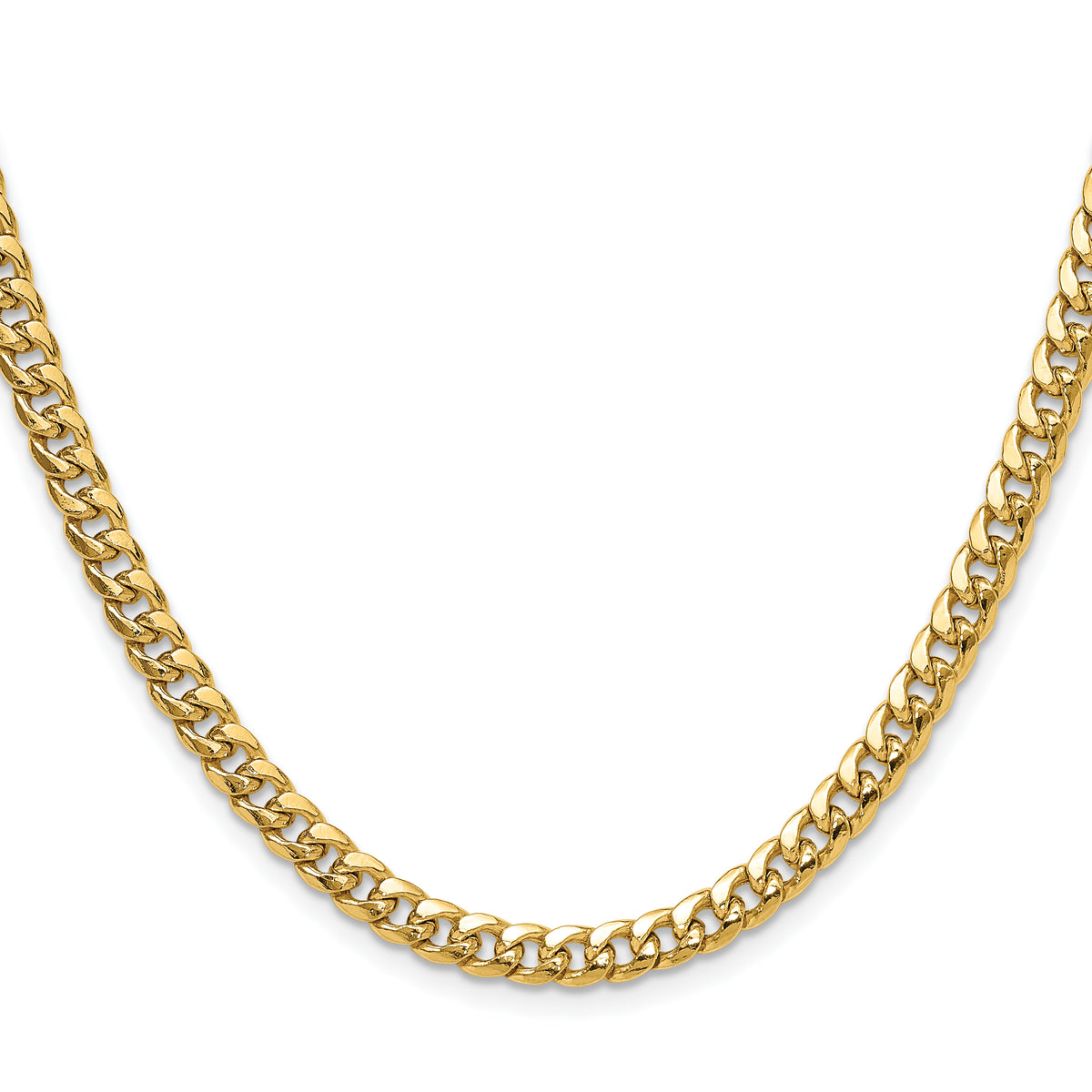 Gold (10K & 14K) Semi-Solid Miami Cuban Chain - 14k Yellow Gold / 18 in / 5.25 mm