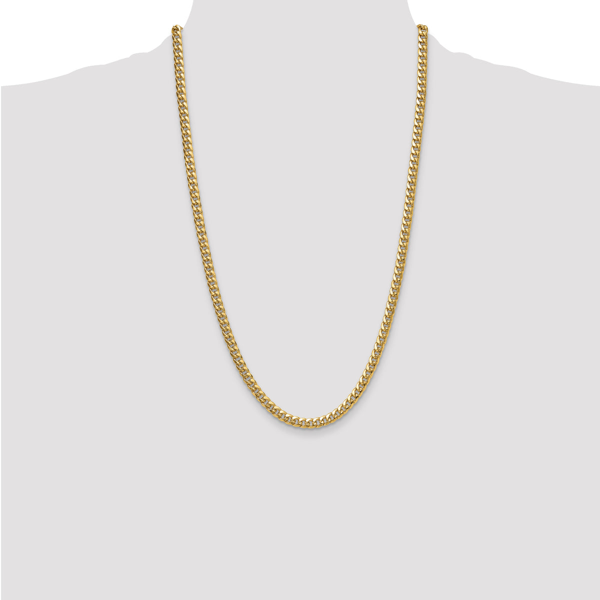 Gold (10K & 14K) Semi-Solid Miami Cuban Chain - 14k Yellow Gold / 26 in / 5.25 mm