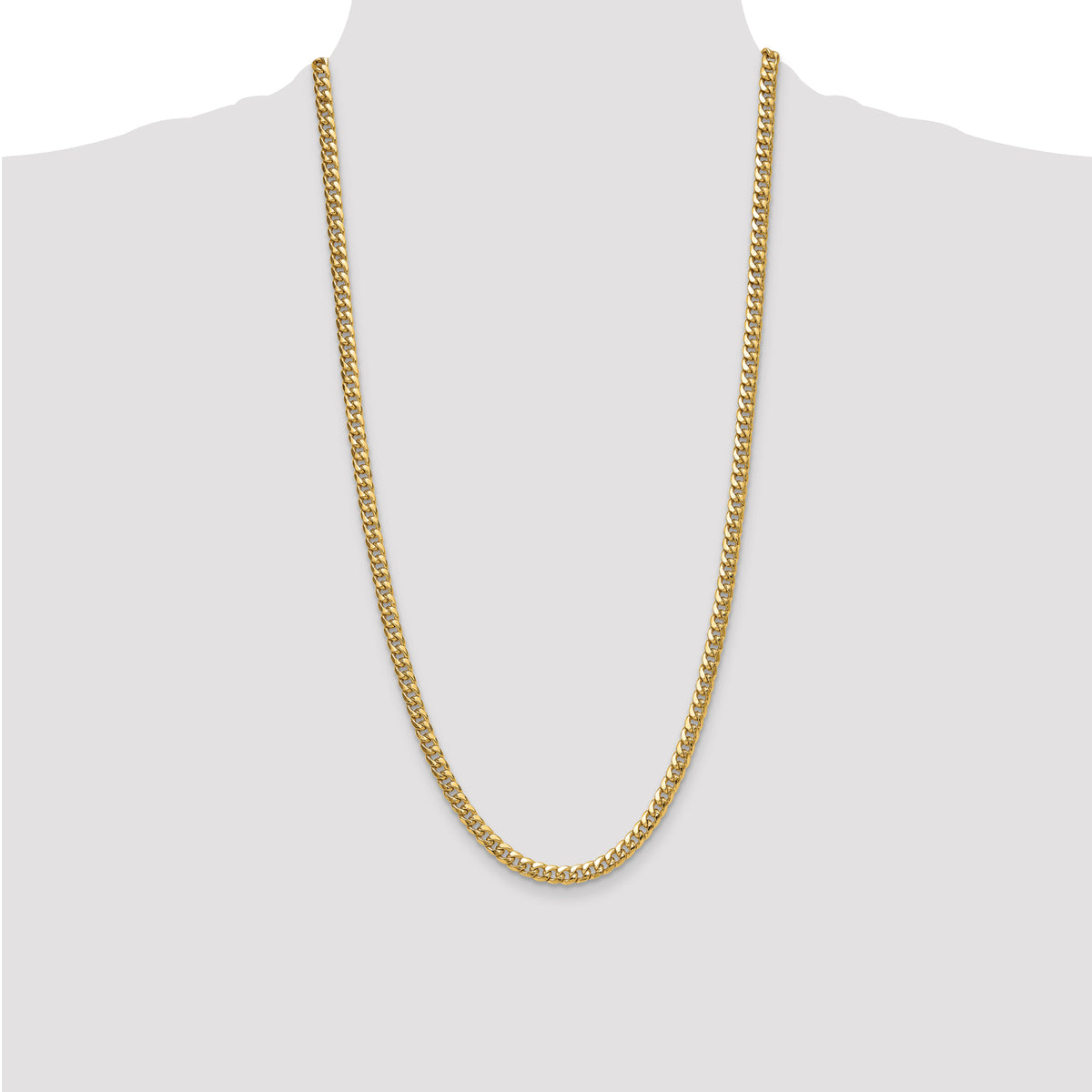 Gold (10K & 14K) Semi-Solid Miami Cuban Chain - 14k Yellow Gold / 28 in / 5.25 mm