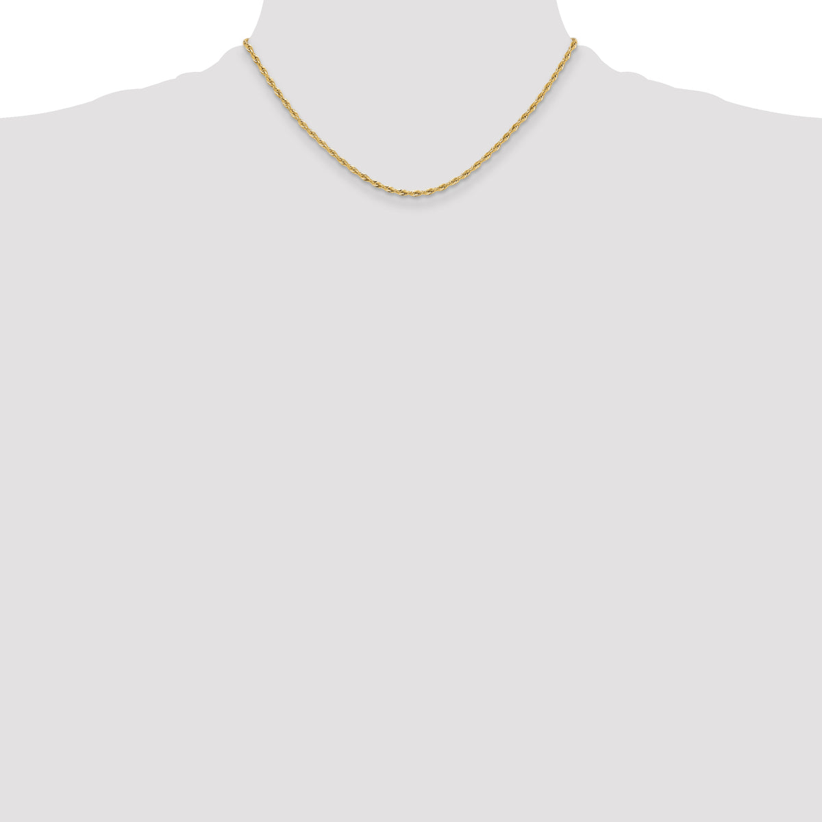 Gold (10K & 14K) Semi-Solid Rope Chain - 14k Yellow Gold / 16 in / 2.5 mm, Lobster