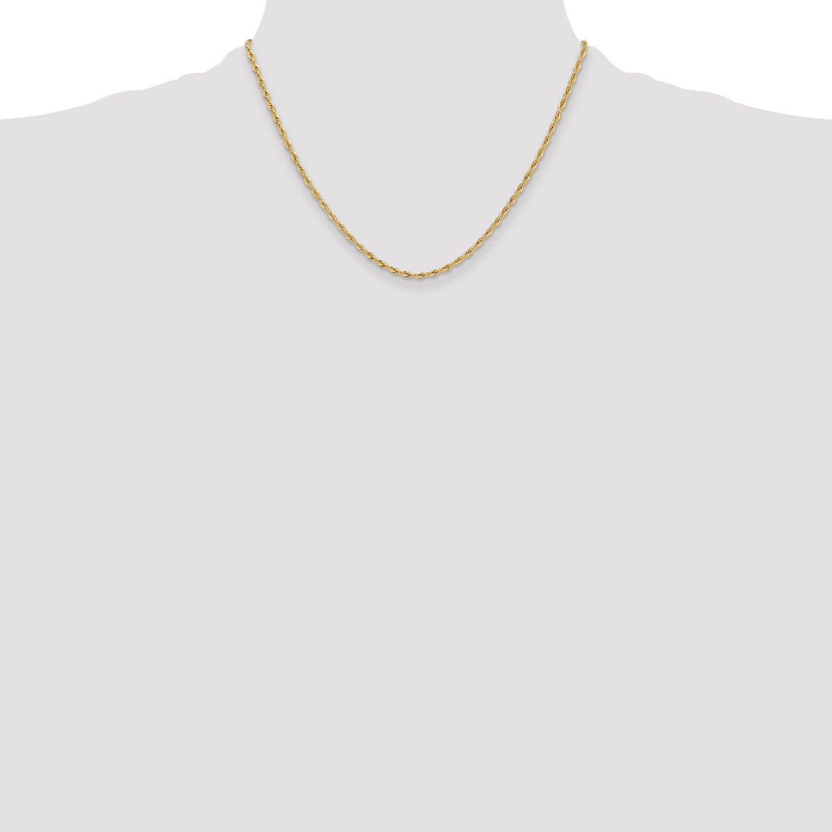 Gold (10K & 14K) Semi-Solid Rope Chain - 14k Yellow Gold / 18 in / 2.5 mm, Lobster
