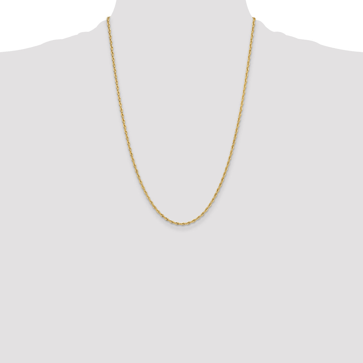 Gold (10K & 14K) Semi-Solid Rope Chain - 14k Yellow Gold / 24 in / 2.5 mm, Lobster