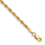 Gold (10K & 14K) Semi-Solid Rope Chain Bracelet - 14k Yellow Gold / 7 in / 2.5 mm