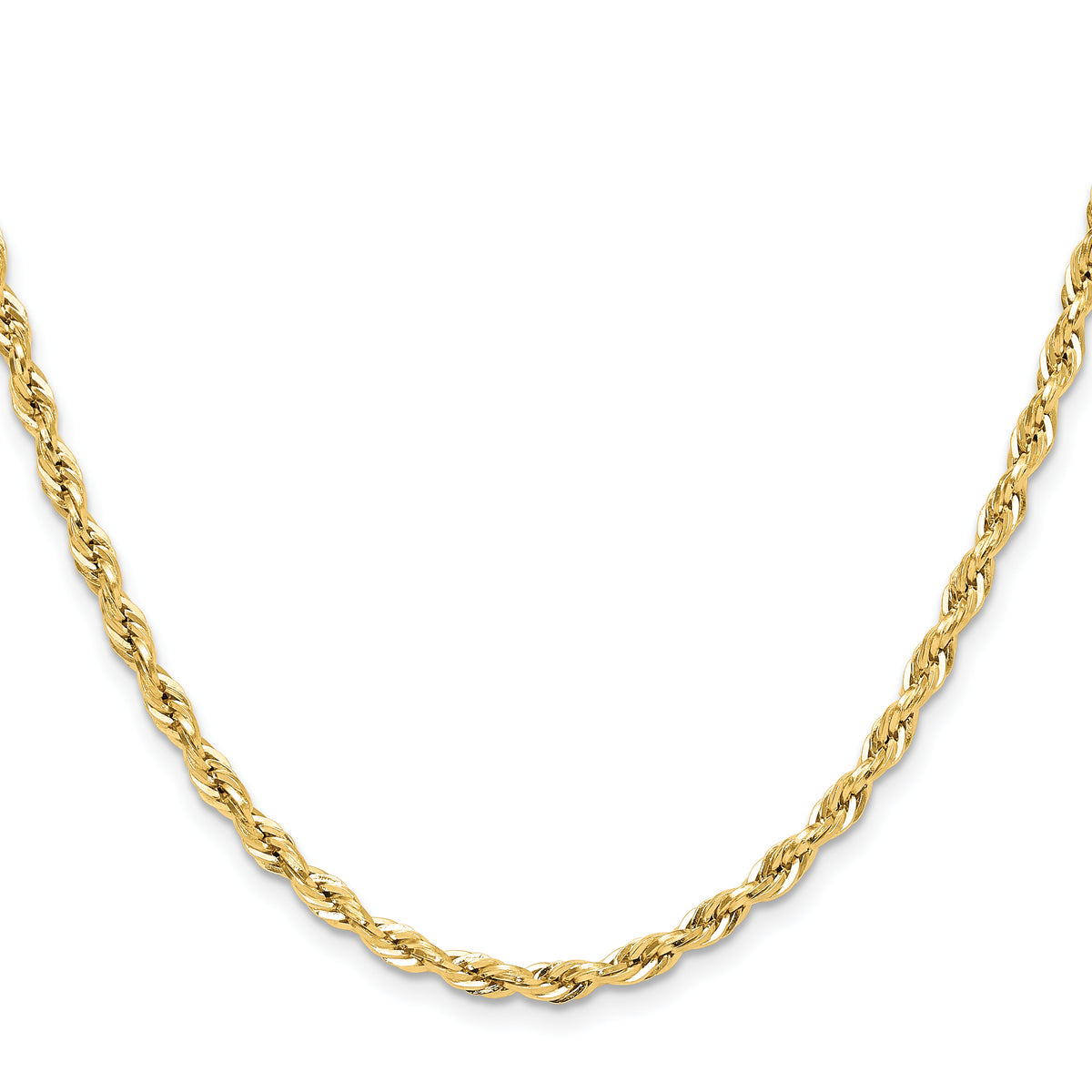 Gold (10K & 14K) Semi-Solid Rope Chain - 14k Yellow Gold / 16 in / 3.5 mm