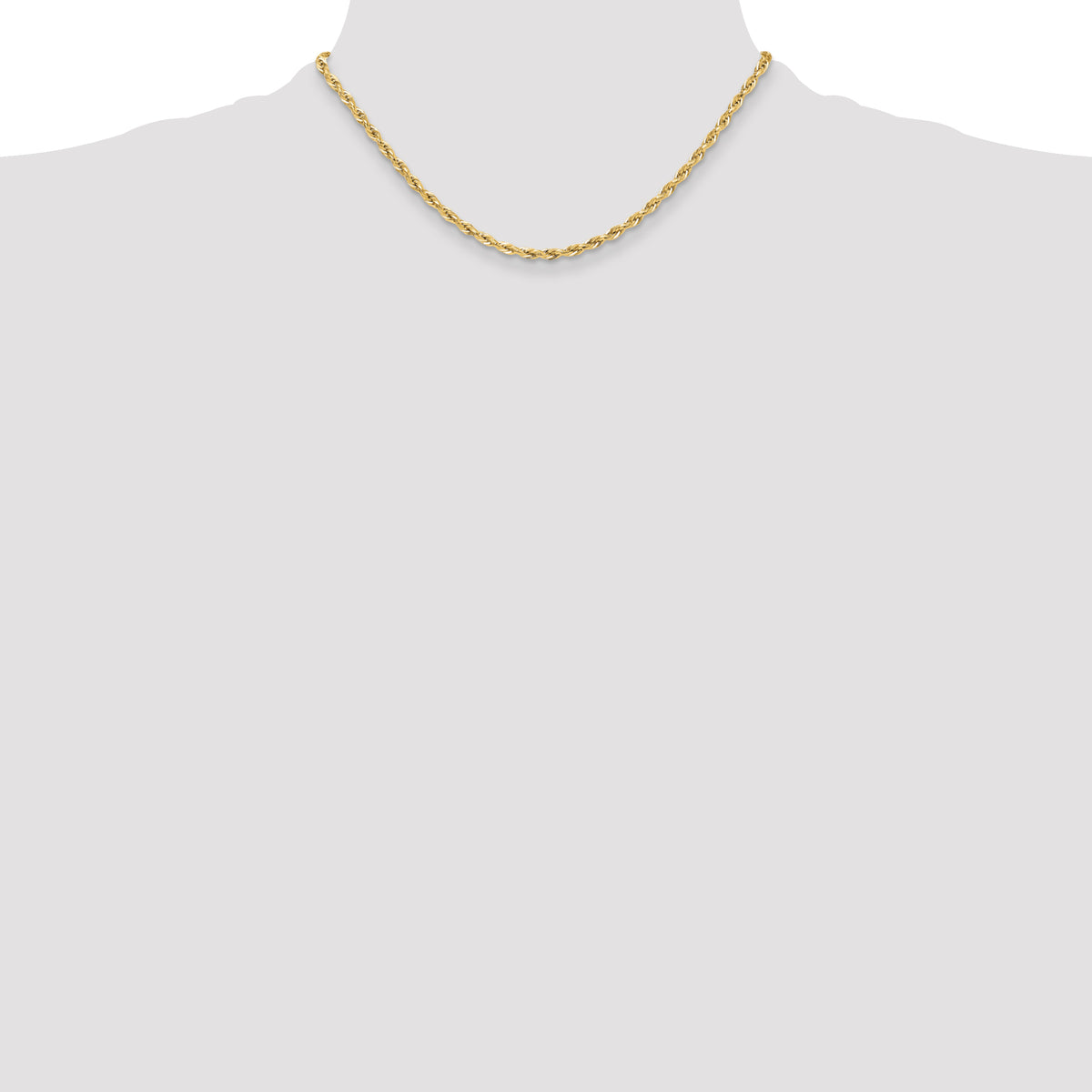 Gold (10K & 14K) Semi-Solid Rope Chain - 14k Yellow Gold / 16 in / 3.5 mm