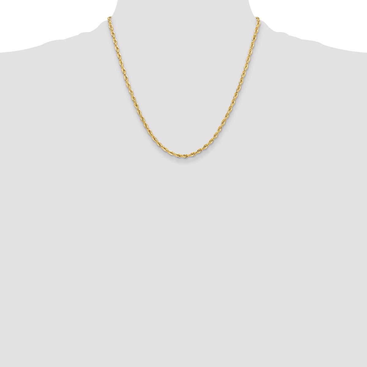 Gold (10K & 14K) Semi-Solid Rope Chain - 14k Yellow Gold / 20 in / 3.5 mm
