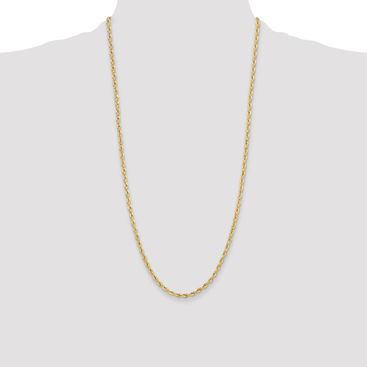 Gold (10K & 14K) Semi-Solid Rope Chain - 14k Yellow Gold / 28 in / 3.5 mm