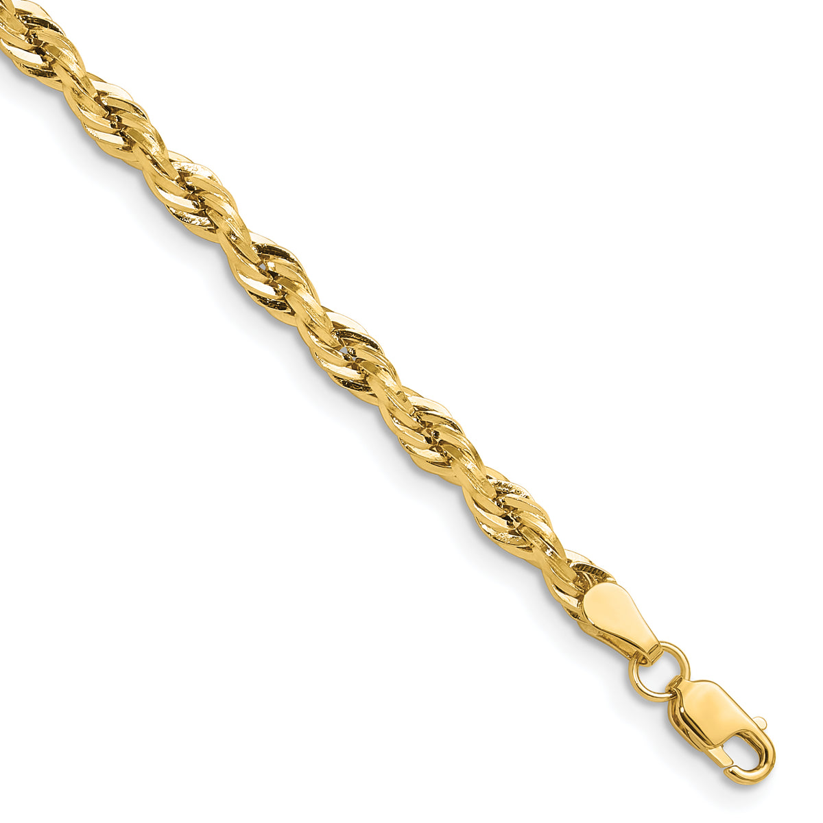 Gold (10K & 14K) Semi-Solid Rope Chain - 14k Yellow Gold / 16 in / 3.5 mm