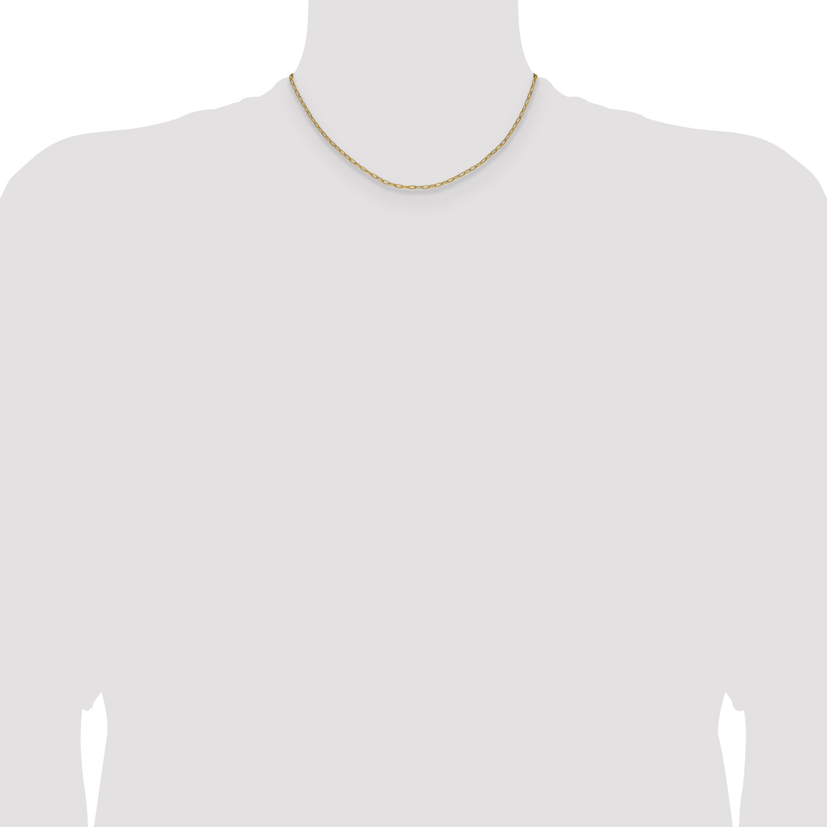 Gold (14K) Semi-Solid Beveled Paperclip Link Chain - 14k Yellow Gold / 16 in / 2.2 mm