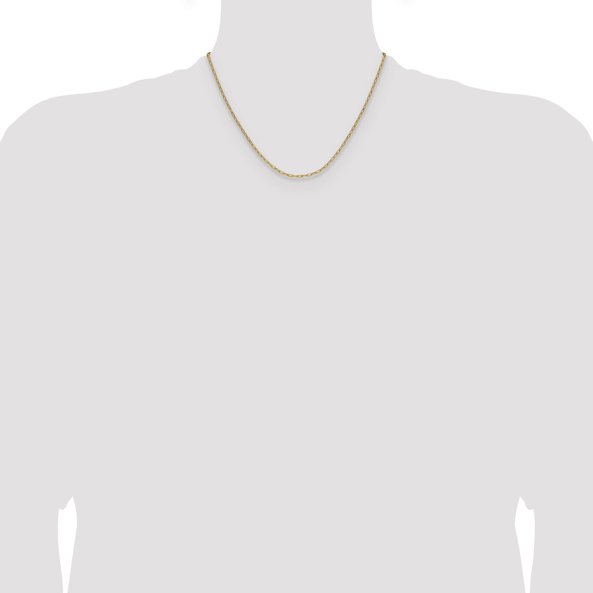 Gold (14K) Semi-Solid Beveled Paperclip Link Chain - 14k Yellow Gold / 18 in / 2.2 mm