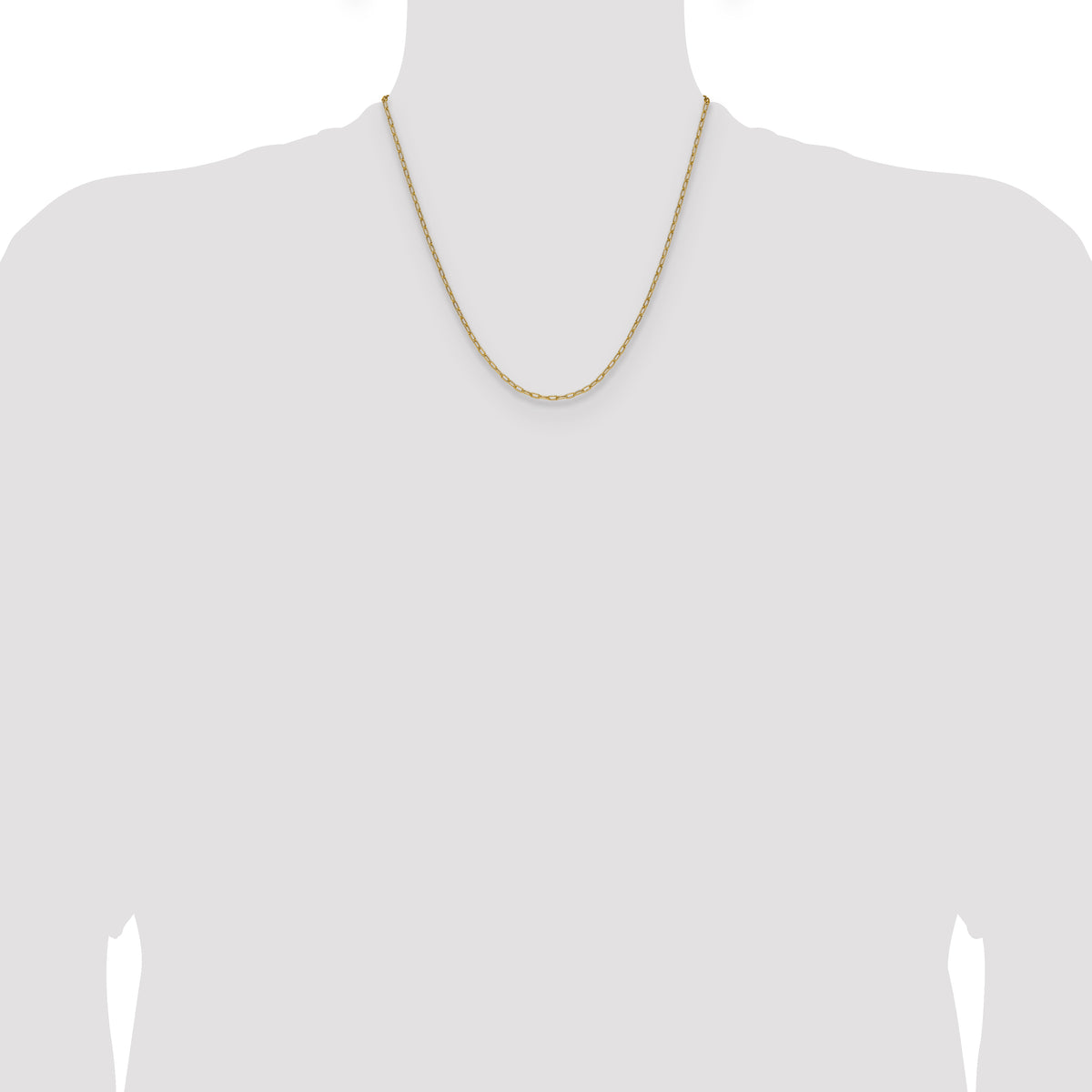 Gold (14K) Semi-Solid Beveled Paperclip Link Chain - 14k Yellow Gold / 20 in / 2.2 mm