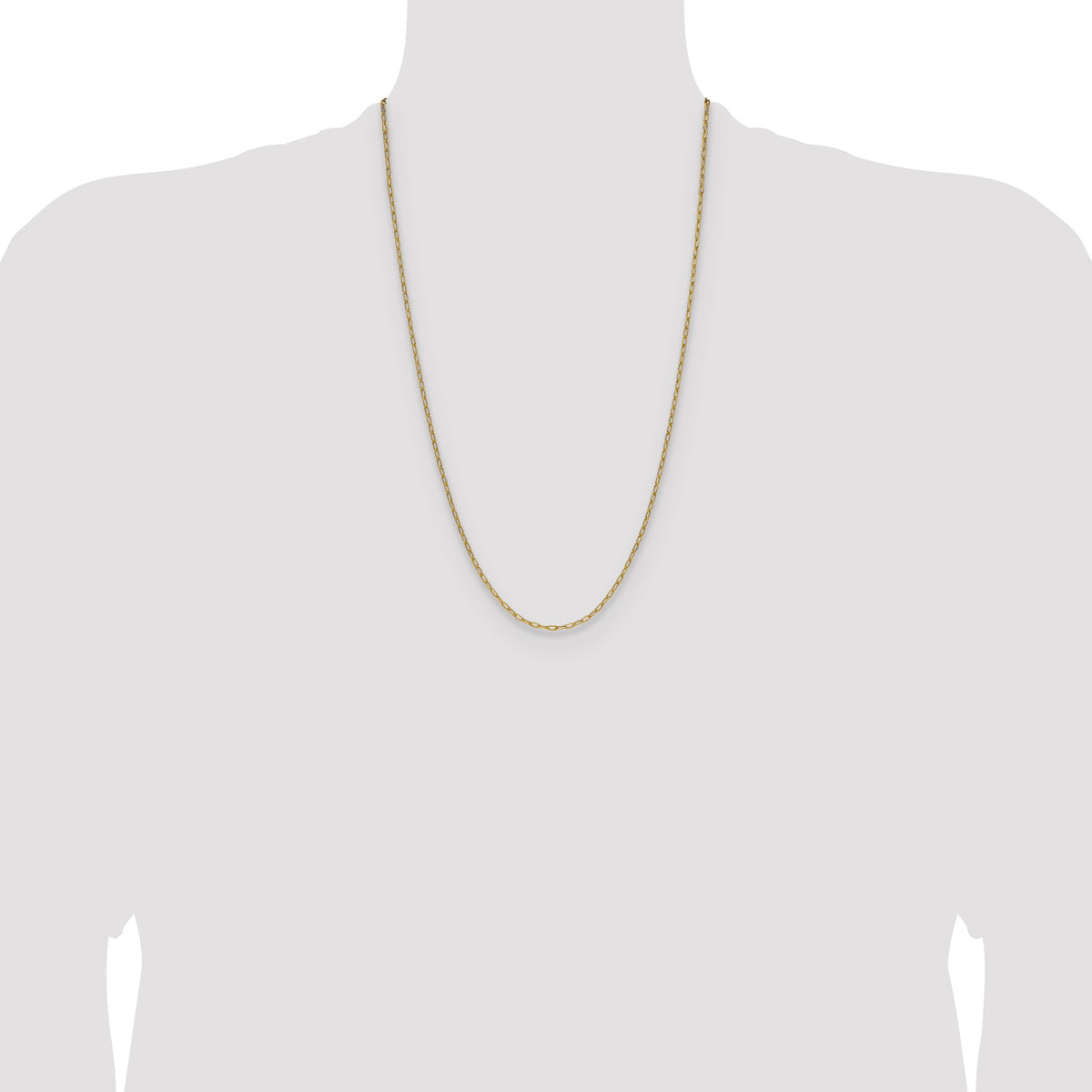 Gold (14K) Semi-Solid Beveled Paperclip Link Chain - 14k Yellow Gold / 26 in / 2.2 mm