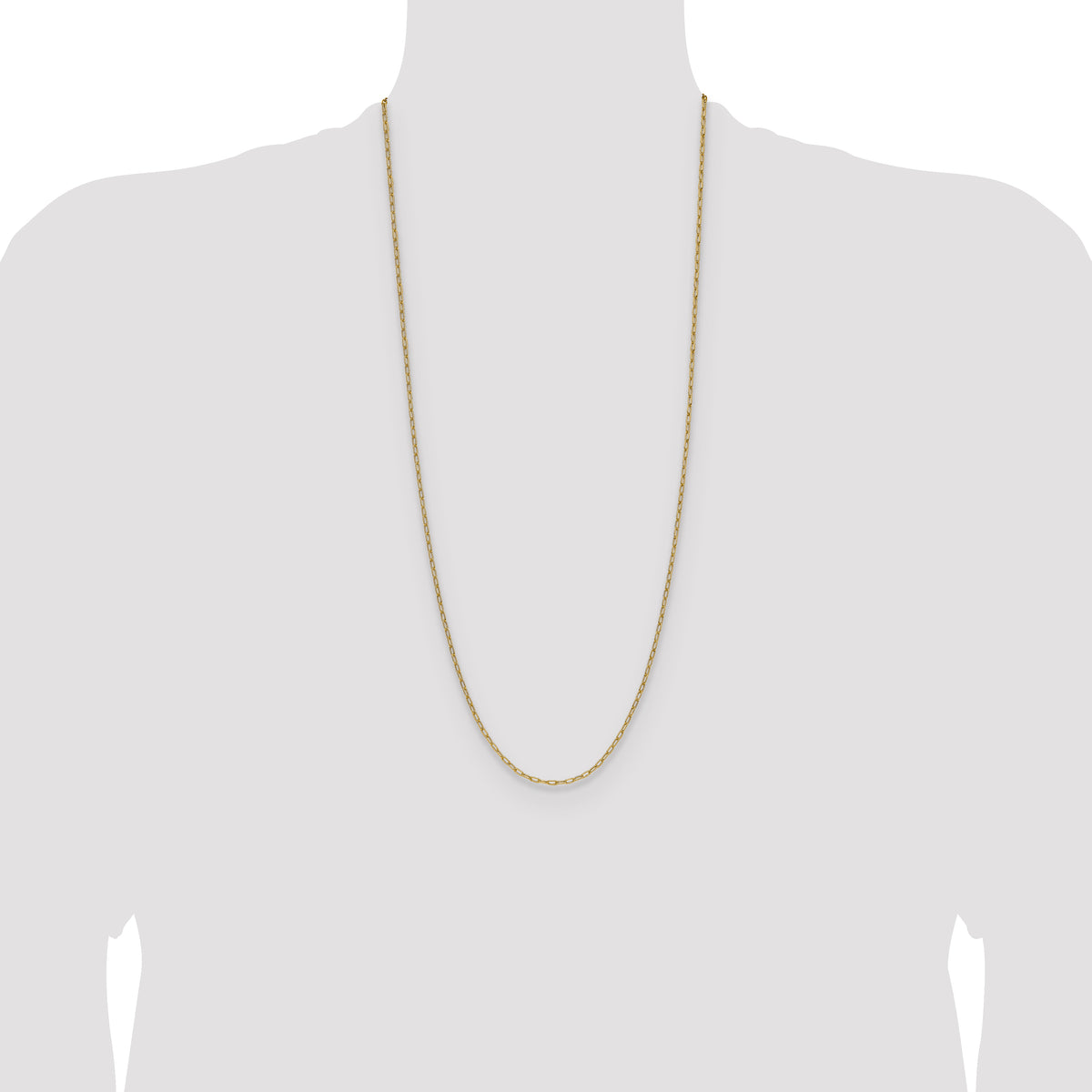 Gold (14K) Semi-Solid Beveled Paperclip Link Chain - 14k Yellow Gold / 30 in / 2.2 mm