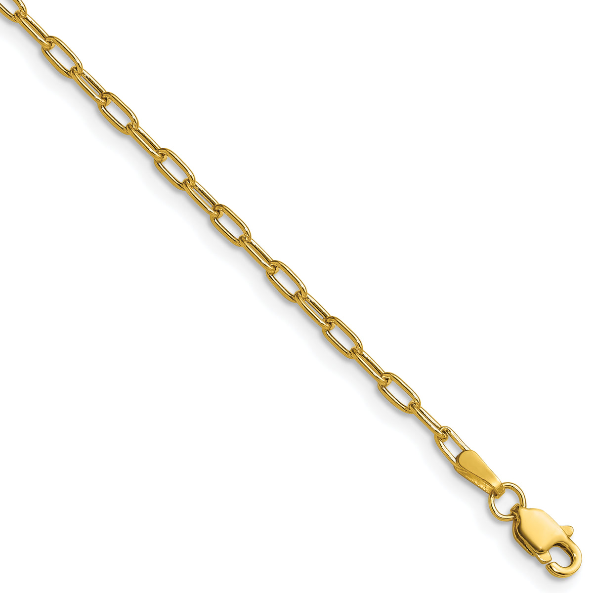 Gold (14K) Semi-Solid Beveled Paperclip Link Chain - 14k Yellow Gold / 16 in / 2.2 mm