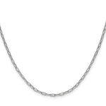 Gold (14K) Semi-Solid Beveled Paperclip Link Chain - 14k White Gold / 16 in / 2.2 mm