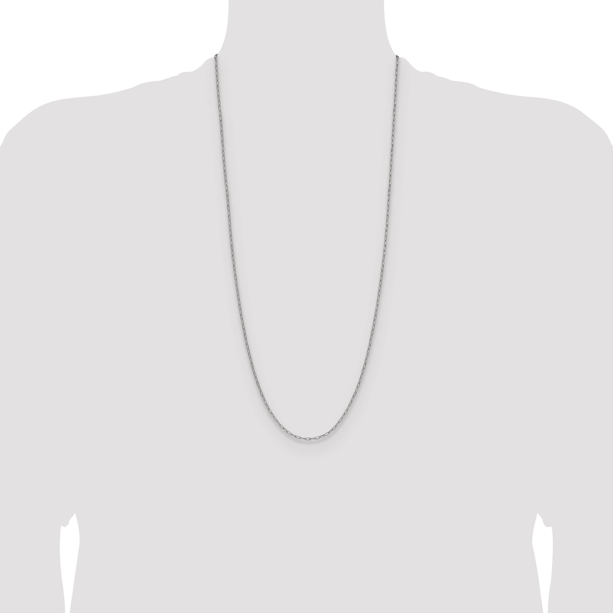 Gold (14K) Semi-Solid Beveled Paperclip Link Chain - 14k White Gold / 30 in / 2.2 mm