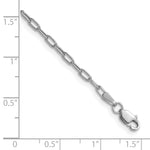 Gold (14K) Semi-Solid Beveled Paperclip Link Chain Bracelet - 14k White Gold / 7 in / 2.2 mm