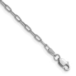 Gold (14K) Semi-Solid Beveled Paperclip Link Chain Bracelet - 14k White Gold / 7 in / 2.2 mm