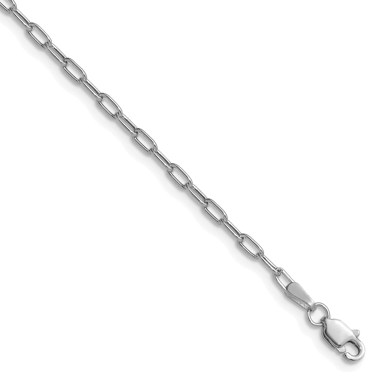 Gold (14K) Semi-Solid Beveled Paperclip Link Chain - 14k White Gold / 16 in / 2.2 mm