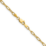 Gold (14K) Semi-Solid Beveled Paperclip Link Chain - 14k Yellow Gold / 16 in / 2.97 mm