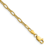 Gold (14K) Semi-Solid Beveled Paperclip Link Chain Bracelet - 14k Yellow Gold / 7 in / 2.97 mm