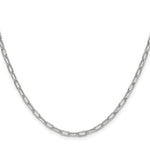 Gold (14K) Semi-Solid Beveled Paperclip Link Chain - 14k White Gold / 16 in / 2.97 mm