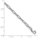 Gold (14K) Semi-Solid Beveled Paperclip Link Chain Bracelet - 14k White Gold / 7 in / 2.97 mm