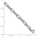 Gold (14K) Semi-Solid Beveled Paperclip Link Chain Bracelet - 14k White Gold / 7 in / 3.68 mm