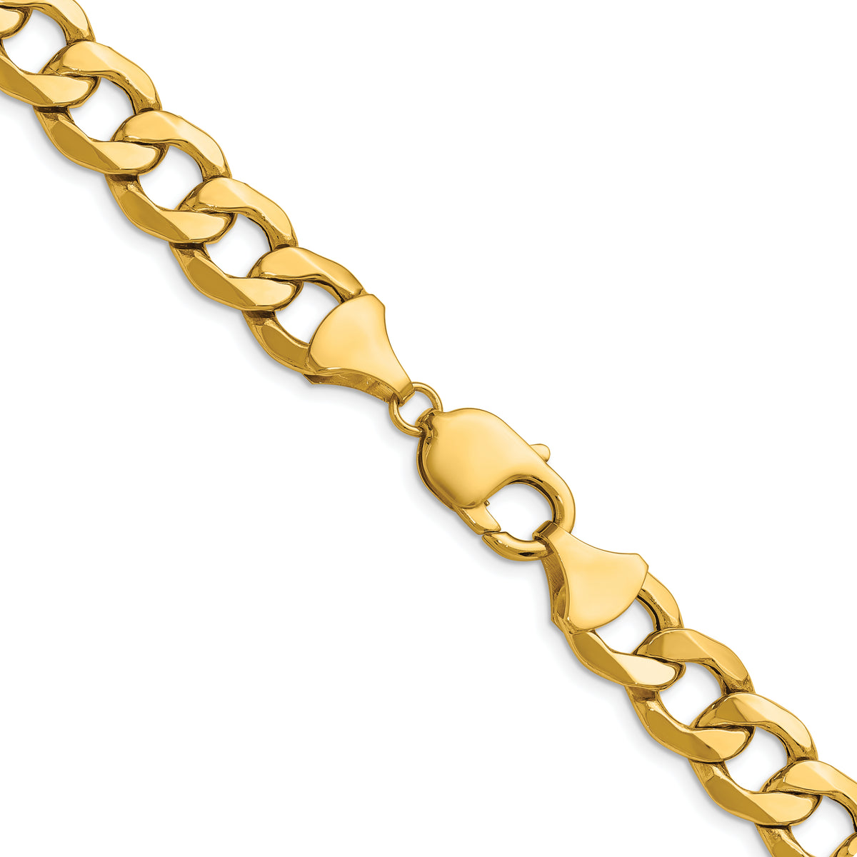 Gold (10K & 14K) Semi-Solid Curb Link Chain - 14k Yellow Gold / 20 in / 11.2 mm
