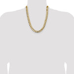 Gold (10K & 14K) Semi-Solid Curb Link Chain - 14k Yellow Gold / 22 in / 11.2 mm