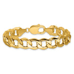 Gold (10K & 14K) Semi-Solid Curb Link Chain Bracelet - 14k Yellow Gold / 7 in / 11.2 mm