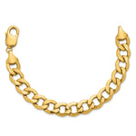 Gold (10K & 14K) Semi-Solid Curb Link Chain Bracelet - 14k Yellow Gold / 7 in / 11.2 mm