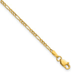 Gold (10K & 14K) Semi-Solid Figaro Chain Bracelet - 14k Yellow Gold / 7 in / 1.9 mm
