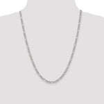 Gold (10K & 14K) Semi-Solid Figaro Chain - 14k White Gold / 24 in / 4.4 mm