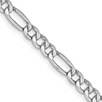 Gold (10K & 14K) Semi-Solid Figaro Chain - 14k White Gold / 16 in / 4.4 mm