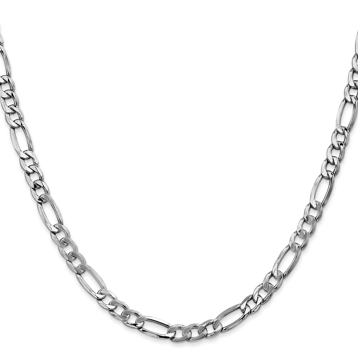 Gold (10K & 14K) Semi-Solid Figaro Chain - 14k White Gold / 16 in / 5.75 mm