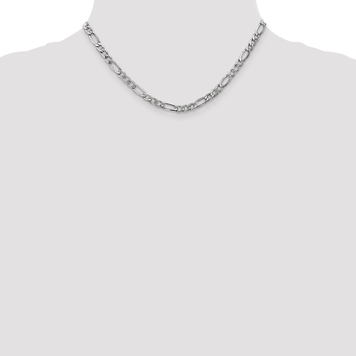 Gold (10K & 14K) Semi-Solid Figaro Chain - 14k White Gold / 16 in / 5.75 mm