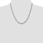 Gold (10K & 14K) Semi-Solid Figaro Chain - 14k White Gold / 20 in / 5.75 mm