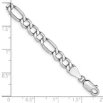 Gold (10K & 14K) Semi-Solid Figaro Chain Bracelet - 14k White Gold / 7 in / 5.75 mm