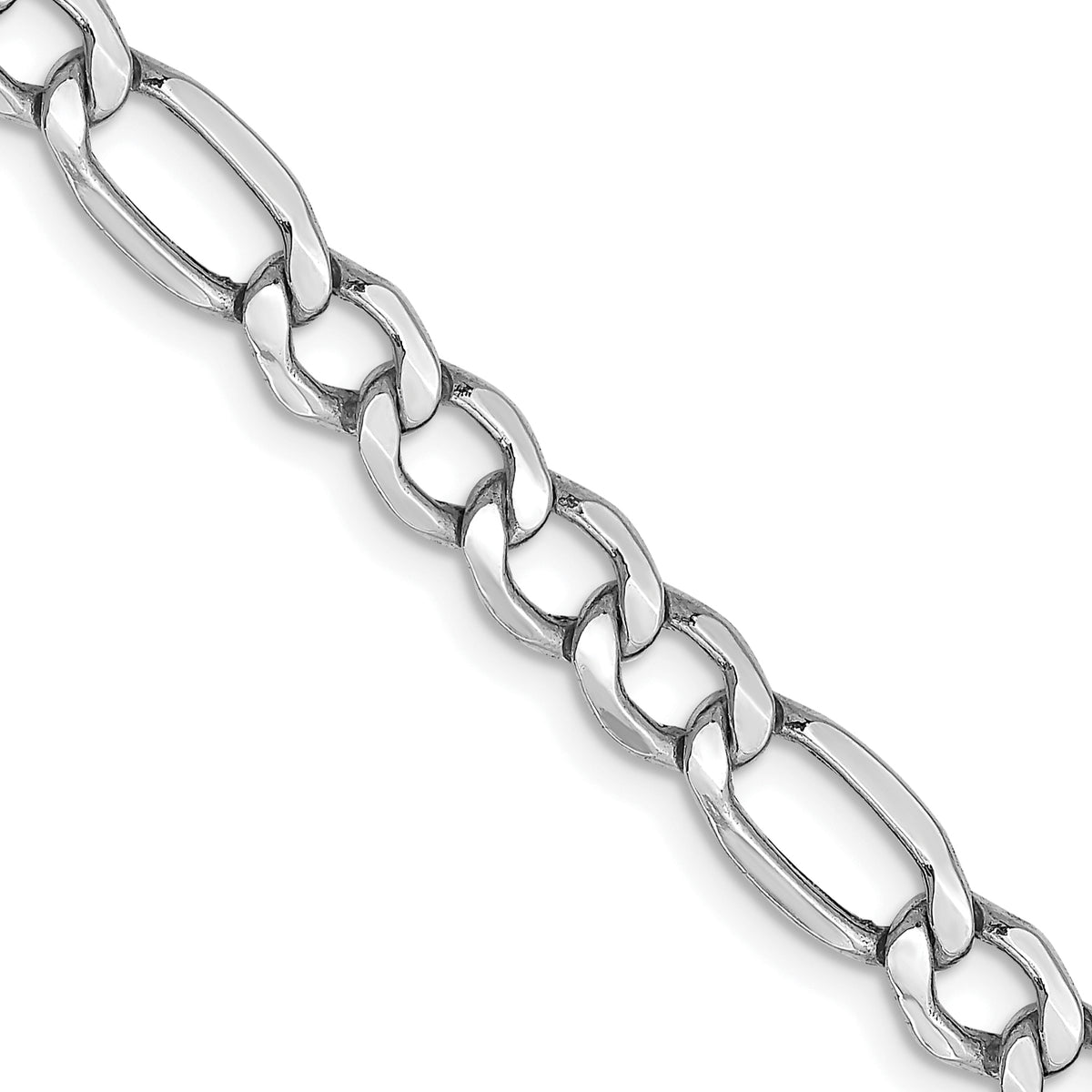 Gold (10K & 14K) Semi-Solid Figaro Chain - 14k White Gold / 16 in / 5.75 mm