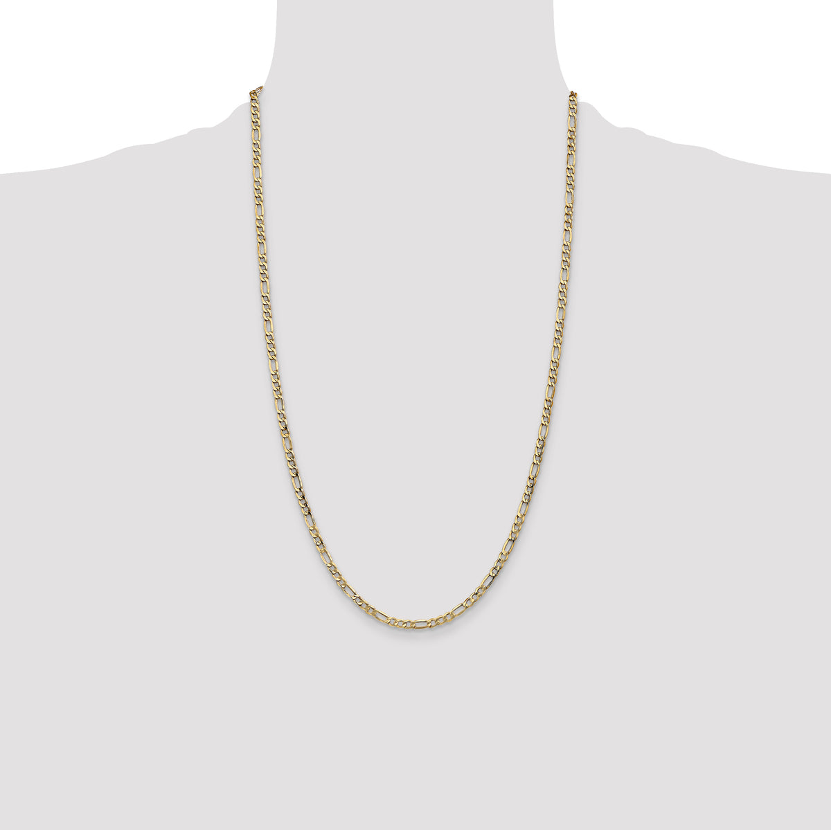 Gold (10K & 14K) Semi-Solid Figaro Chain - 14k Yellow Gold / 26 in / 3.5 mm