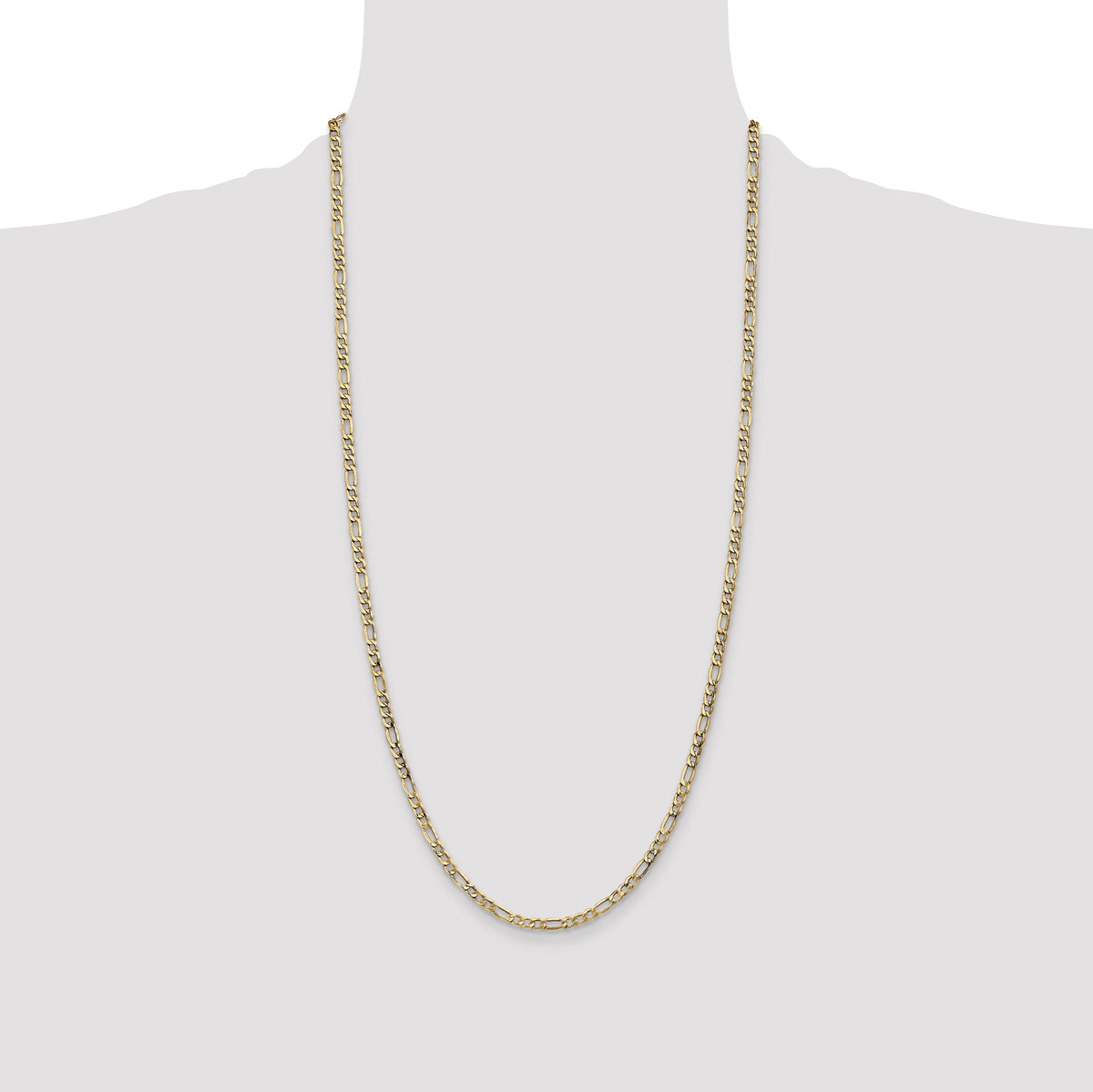 Gold (10K & 14K) Semi-Solid Figaro Chain - 14k Yellow Gold / 28 in / 3.5 mm