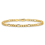 Gold (10K & 14K) Semi-Solid Figaro Chain Bracelet - 14k Yellow Gold / 7 in / 3.5 mm