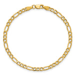 Gold (10K & 14K) Semi-Solid Figaro Chain Bracelet - 14k Yellow Gold / 7 in / 3.5 mm