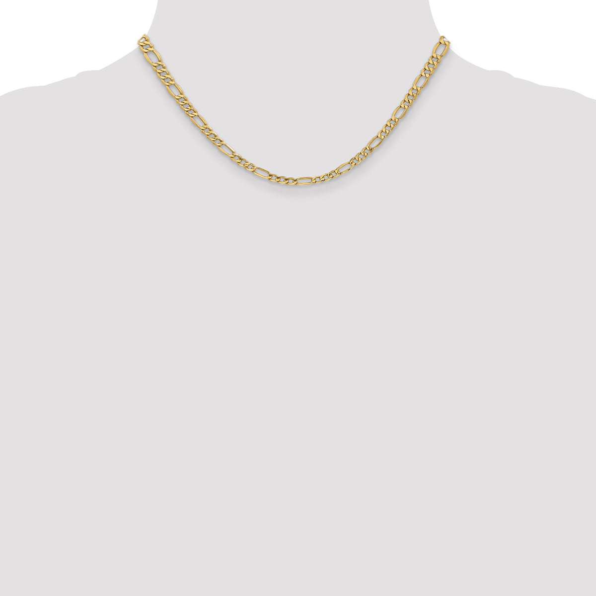 Gold (10K & 14K) Semi-Solid Figaro Chain - 14k Yellow Gold / 16 in / 4.2 mm