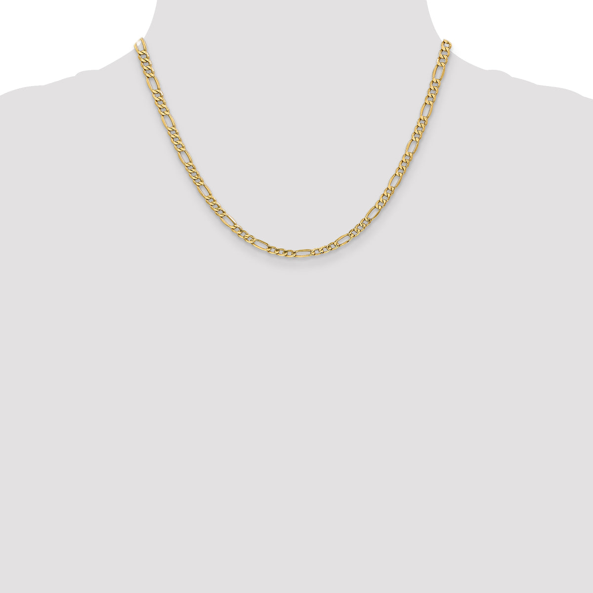 Gold (10K & 14K) Semi-Solid Figaro Chain - 14k Yellow Gold / 18 in / 4.2 mm