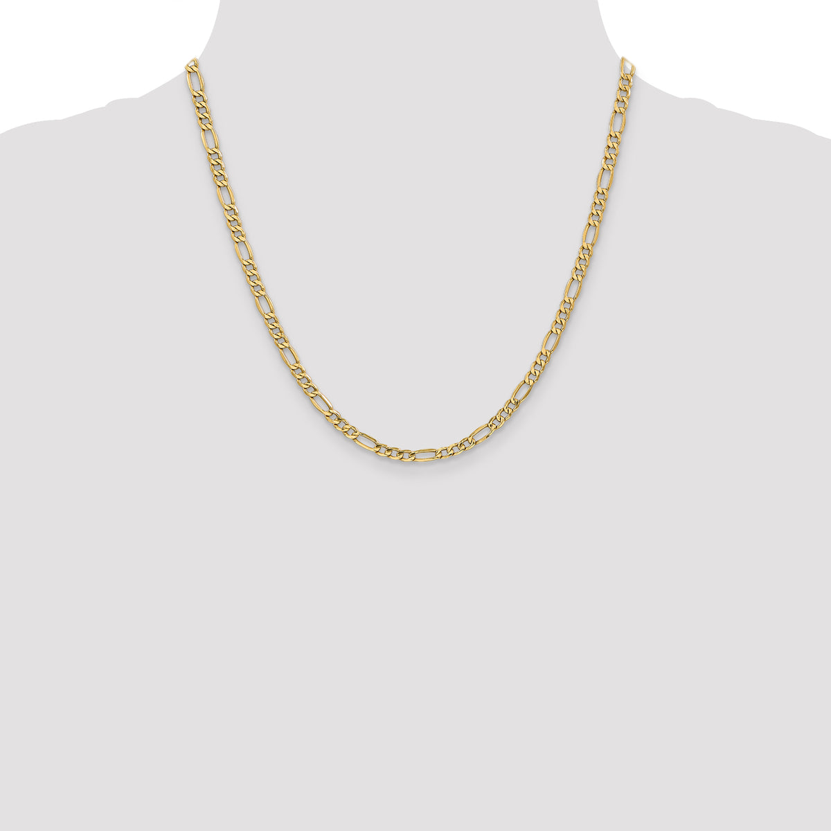 Gold (10K & 14K) Semi-Solid Figaro Chain - 14k Yellow Gold / 20 in / 4.2 mm