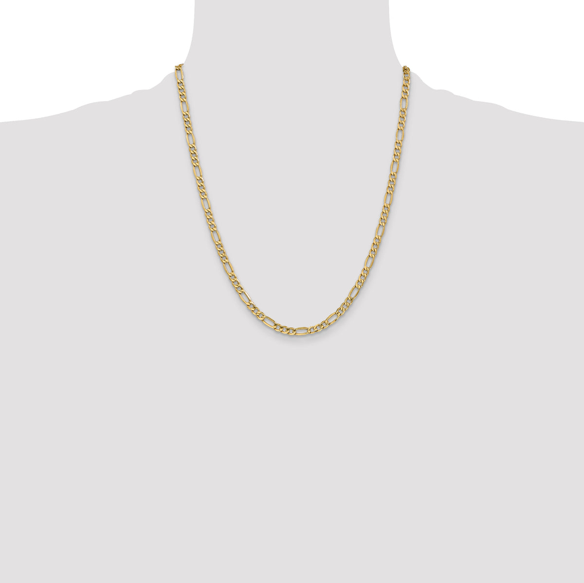 Gold (10K & 14K) Semi-Solid Figaro Chain - 14k Yellow Gold / 22 in / 4.2 mm