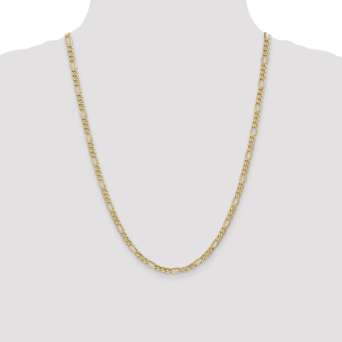 Gold (10K & 14K) Semi-Solid Figaro Chain - 14k Yellow Gold / 24 in / 4.2 mm