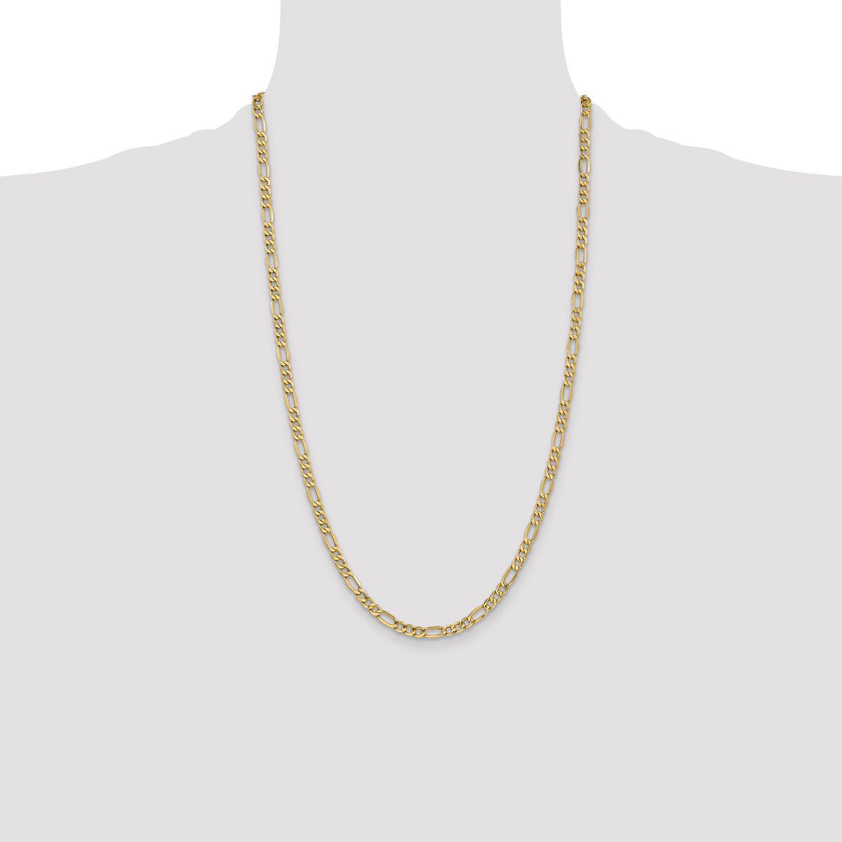 Gold (10K & 14K) Semi-Solid Figaro Chain - 14k Yellow Gold / 26 in / 4.2 mm
